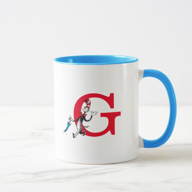 Dr. Seuss Cat in the Hat Umbrella Walk Monogram G Tasse (Rechts)