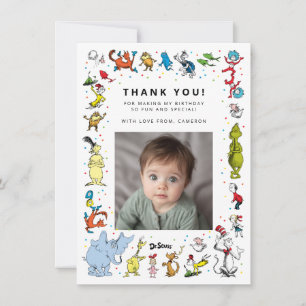Dr. Seuss Character Confetti   KINDERGEBURTSTAG Dankeskarte