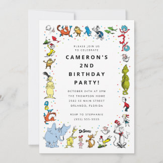 Dr. Seuss Character Confetti | KINDERGEBURTSTAG Einladung
