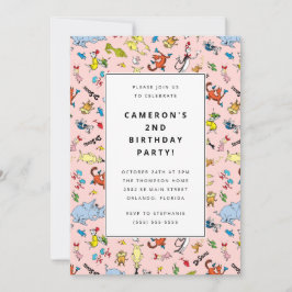 Dr. Seuss Character Muster | KINDERGEBURTSTAG Einladung