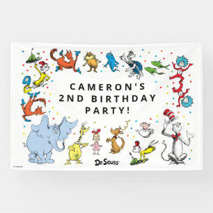 Dr. Seuss Charakter Konfetti Kindergeburtstag Banner