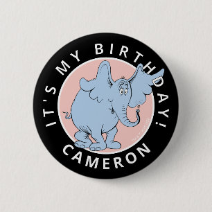 Dr. Seuss Charakter Konfetti Kindergeburtstag Button