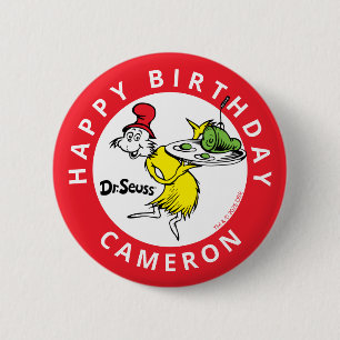Dr. Seuss Charakter Konfetti Kindergeburtstag Button