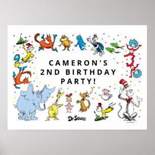 Dr. Seuss Charakter Konfetti Kindergeburtstag Poster