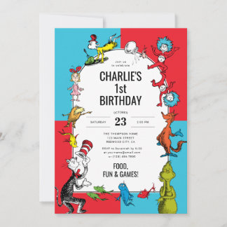 Dr. Seuss - Charaktere | KINDERGEBURTSTAG Einladung