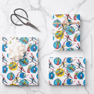 Dr. Seuss Charaktere mit Bleistiften Muster Geschenkpapier Set