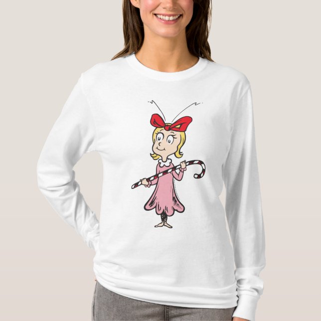 Dr. Seuss| Cindy-Lou Who - Holding Candy Cane T-Shirt (Vorderseite)