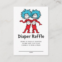 Dr. Seuss, das eine Sache zwei Twin Diaper Raffle Begleitkarte