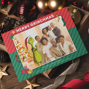 Dr. Seuss Das Grinch-Familienfoto Feiertagspostkarte
