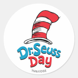 Dr. Seuss Day Runder Aufkleber