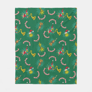 Dr. Seuss  Der Grinch  Merry Grinchmas Pattern Fleecedecke