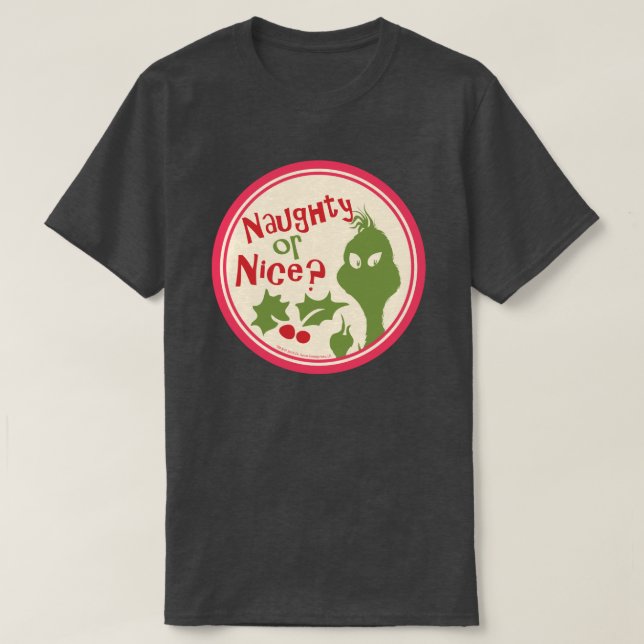 Dr. Seuss| Der Grinch - Naughty oder Nizza? T-Shirt (Design vorne)
