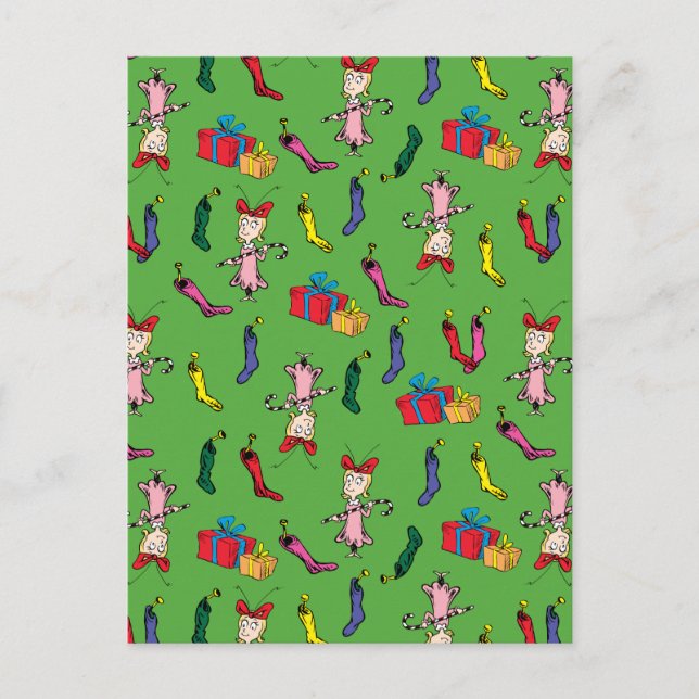 Dr. Seuss | Der Knackpunkt | Cindy-Lou Who Pattern Postkarte (Vorderseite)
