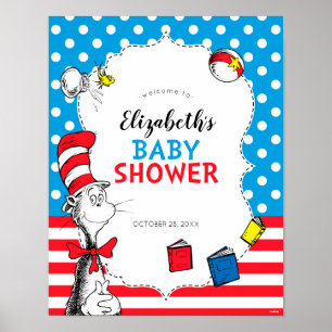 Dr. Seuss - Die Katze im Hut Baby Shower Begrüßung Poster