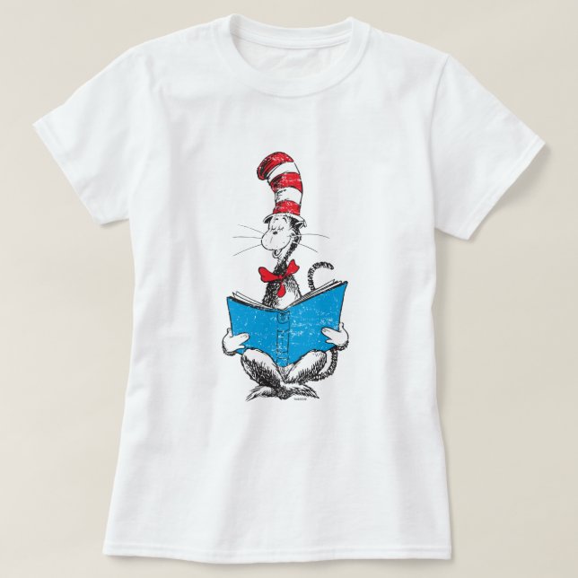 Dr. Seuss| Die Katze im Hut - Lesen T-Shirt (Design vorne)