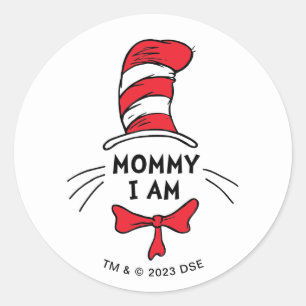 Dr. Seuss   Die Katze im Hut - Mami ich bin's Runder Aufkleber