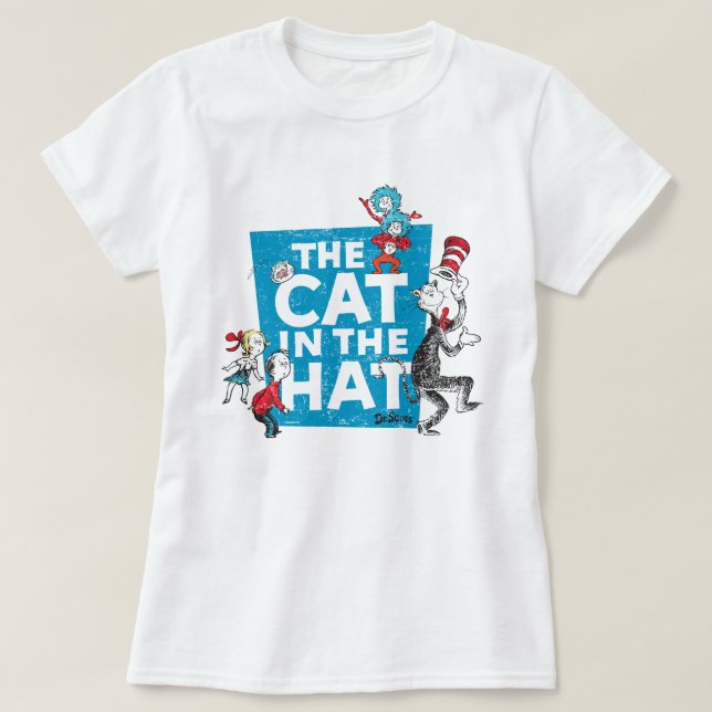 Dr. Seuss | Die Katze im Hutlogo - Zeichen T-Shirt (Design vorne)