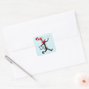 Dr. Seuss Die Katze mit dem Hut Spaziertour Quadratischer Aufkleber