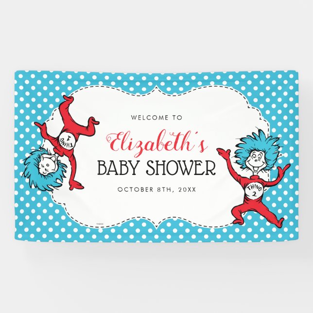 Dr. Seuss, die zwei Dinge | Twins Baby Dusche Banner (Horizontal)