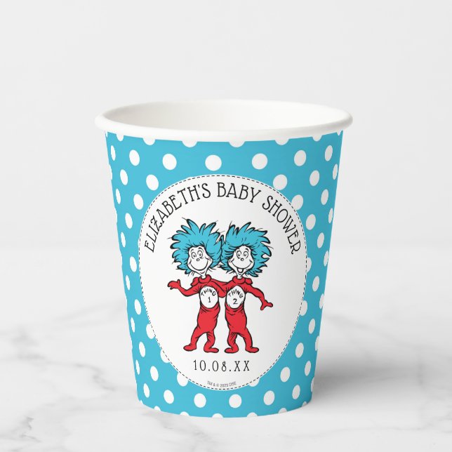 Dr. Seuss, die zwei Dinge | Twins Baby Dusche Pappbecher (Vorderseite)