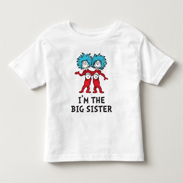 Dr. Seuss, die zwei Dinge | Twins | Big Sister Kleinkind T-shirt (Vorderseite)