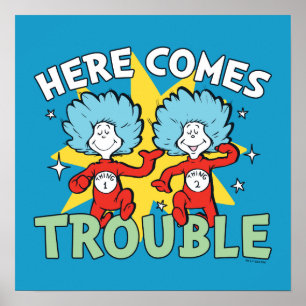 Dr. Seuss Ding Eins Ding Zwei Ärger kommt Poster