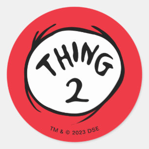 Dr. Seuss   Ding Eins Ding Zwei - Ding Zwei Runder Aufkleber