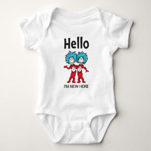 Dr. Seuss Ding Eins Ding Zwei Hallo, ich bin neu Baby Strampler