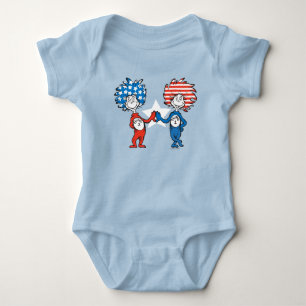 Dr. Seuss Ding Eins Ding Zwei Patriotische Grafi Baby Strampler