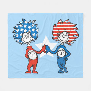 Dr. Seuss Ding Eins Ding Zwei Patriotische Grafi Fleecedecke