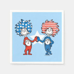Dr. Seuss Ding Eins Ding Zwei Patriotisches Graf Serviette
