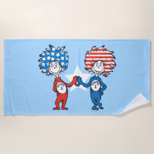 Dr. Seuss   Ding Eins Ding Zwei Patriotisches Graf Strandtuch