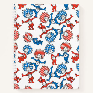 Dr. Seuss Ding Eins Ding Zwei US-Flagge-Muster Notizbuch