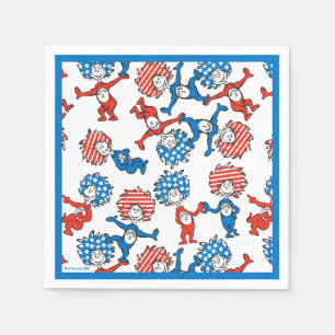 Dr. Seuss Ding Eins Ding Zwei US-Flagge-Muster Serviette