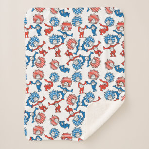 Dr. Seuss Ding Eins Ding Zwei US-Flagge-Muster Sherpadecke