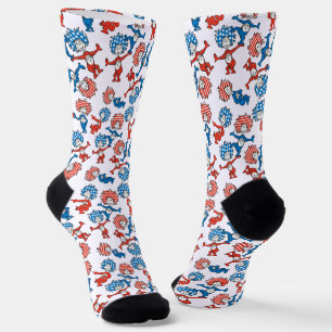 Dr. Seuss Ding Eins Ding Zwei US-Flagge-Muster Socken