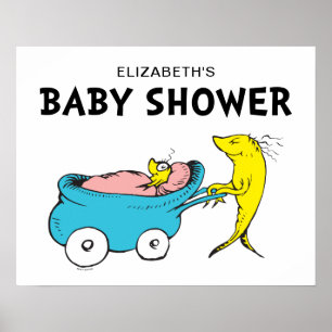 Dr. Seuss Ein Fisch - Babyparty Poster