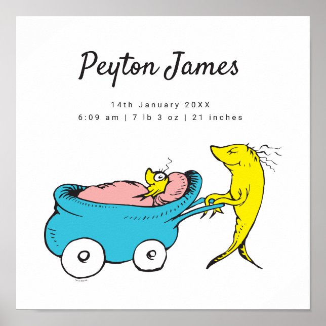 Dr. Seuss | Ein Fisch - Geburtsort Poster (Vorne)