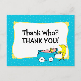 Dr. Seuss   Ein Fisch - Jungen-Baby-Party Dankesch Postkarte