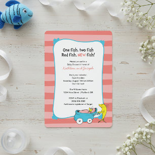 Dr. Seuss Ein Fisch - Mädchen-Baby-Party Einladung