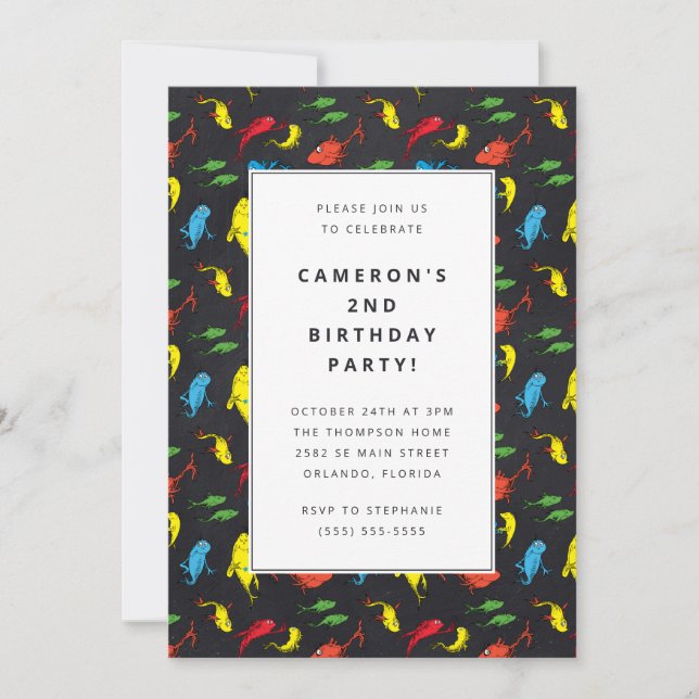 Dr. Seuss - Ein Fisch, zwei Fische | KINDERGEBURTS Einladung (Vorderseite)