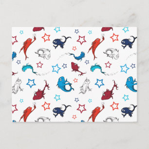Dr. Seuss Ein Fisch Zwei Fische Sternmuster Postkarte
