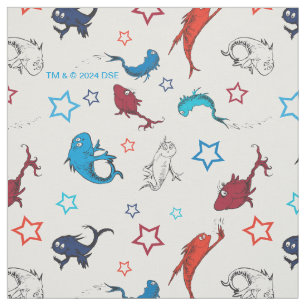 Dr. Seuss Ein Fisch Zwei Fische Sternmuster Stoff