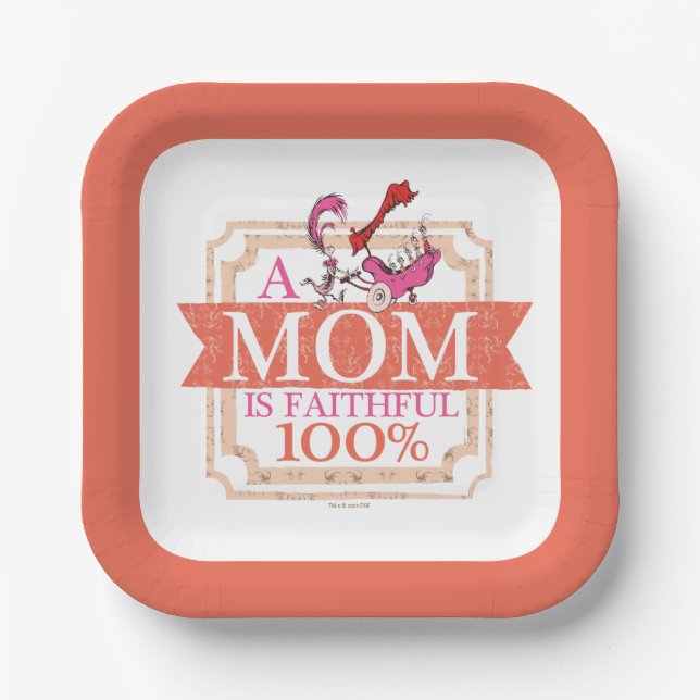 Dr. Seuss | Eine Mama ist zu 100% erschöpft Pappteller (Vorderseite)