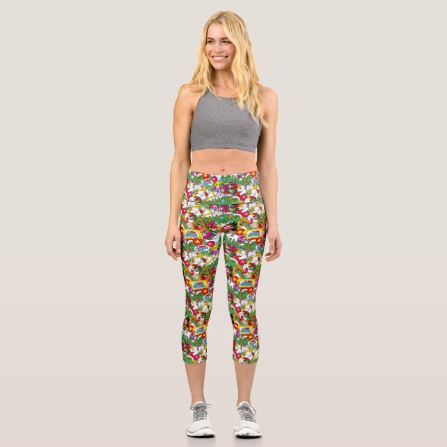 Dr. Seuss | Farbiges Muster Capri Leggings (Vorderseite)