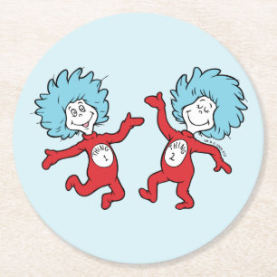 Dr. Seuss Figur 1 und Figur 2 Runder Pappuntersetzer