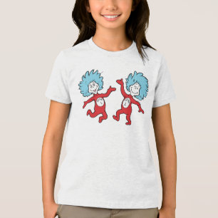 Dr. Seuss Figur 1 und Figur 2 Tri-Blend Shirt