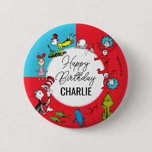 Dr. Seuss - Figuren Kindergeburtstag Button