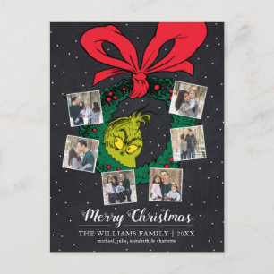 Dr. Seuss Fröhliches Weihnachtsfamilienfoto Feiertagspostkarte