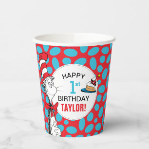 Dr. Seuss Geburtstag mit der Katze im Hut Pappbecher